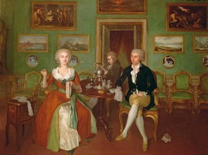 Veduta di un salotto, 1780 da Unbekannt Unbekannt